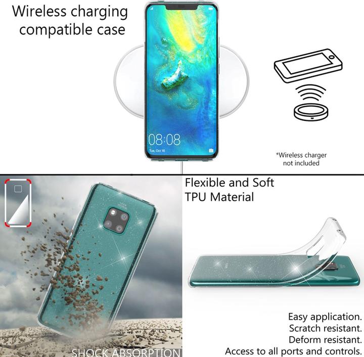 Actual product image Nalia Clear glitter silicone cover (Mate 20 Pro)