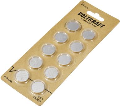Produktbild Voltcraft Knopfzelle CR 2025 3 V 10 St. 160 mAh Lithium VC-16108000 (10 Stk., CR2025, 160 mAh)