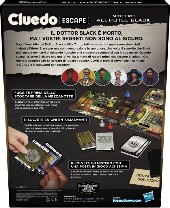Productafbeelding Hasbro Gaming Cluedo Ontsnappen (Italiaans)