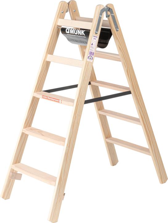 Produktbild Munk Stufen-Stehleiter Holz beidseitig begehbar 2x5 Stufen (Stehleiter, 138.50 cm)