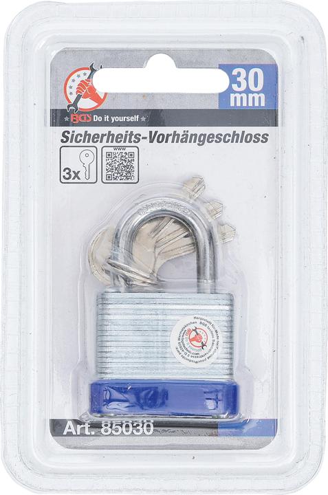 Actual product image BGS Security Padlock 30 mm