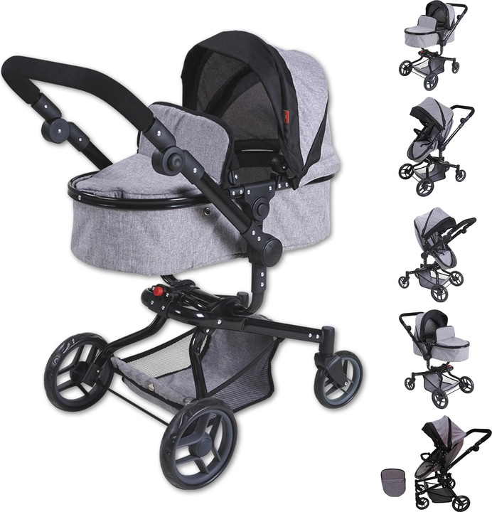 Knorrtoys Poussette de poupée Boonk - stone black