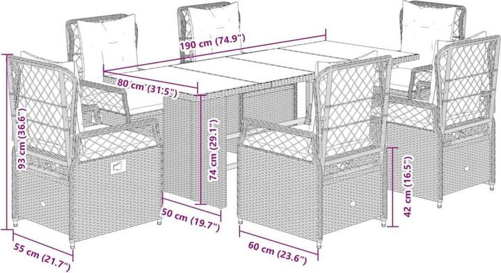 Produktbild vidaXL Garten Essgruppe