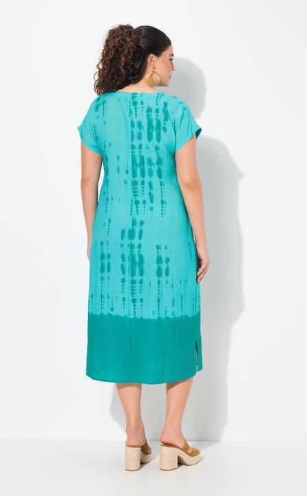Produktbild Ulla Popken Kaftan, Leinenmix, Batikdruck, V-Ausschnitt, Halbarm (54)