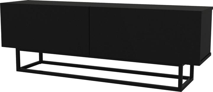 En.Casa TV-Lowboard Nolven kurzes Gestell 135x32x47 cm Schwarz (135 x 31.50 x 46.50 cm)