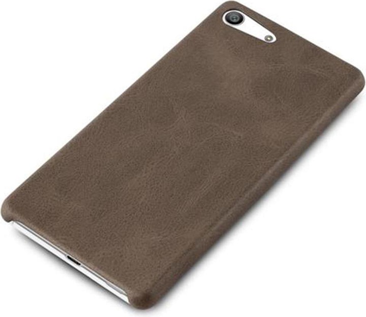 Actual product image Cadorabo Hard cover faux leather with texture (Sony Xperia M5)