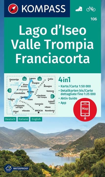 Immagine prodotto Mappa escursionistica KOMPASS 106 Lago d'Iseo, Va