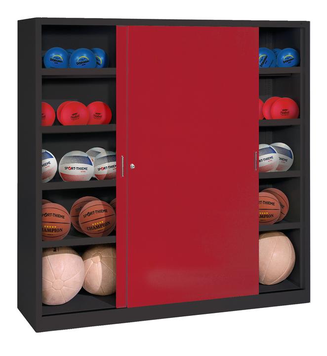 Actual product image C+P Ball cabinet (HxWxD: 195x120x50 cm, with solid sheet metal sliding doors, type 4)