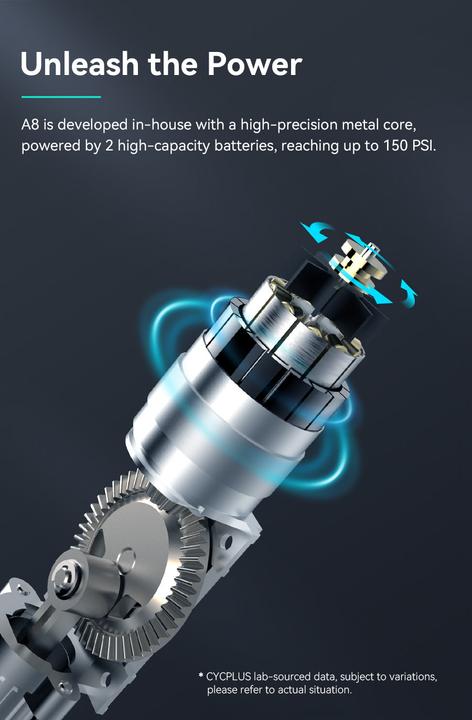 Actual product image Cycplus Air pump A8