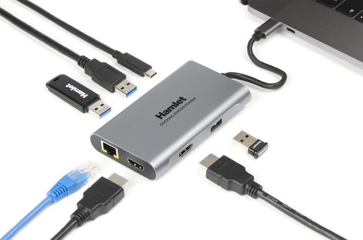 Immagine prodotto Hamlet HDKC-PD400H replicatore di porte e docking station per notebook Cablato USB 3.2 Gen 1 (3.1 Ge (USB-C)