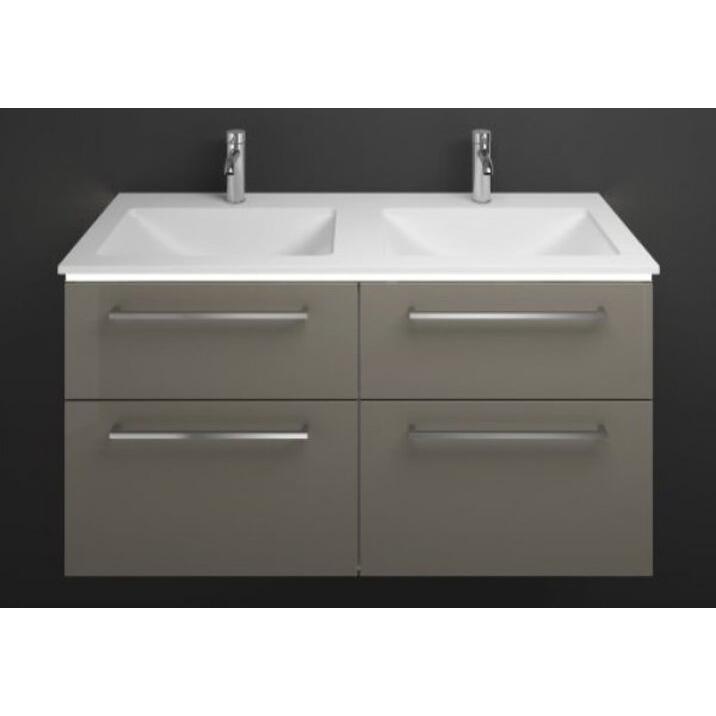 burgbad, Badmöbelset, Eqio Mineralguss-Waschtisch inklusive Waschtischunterschrank und LED-Waschtischunterschrankb