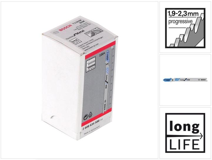 Produktbild Bosch Professional Zubehör Stichsägeblatt T 118 BF Flexible for Metal, 100er-Pack