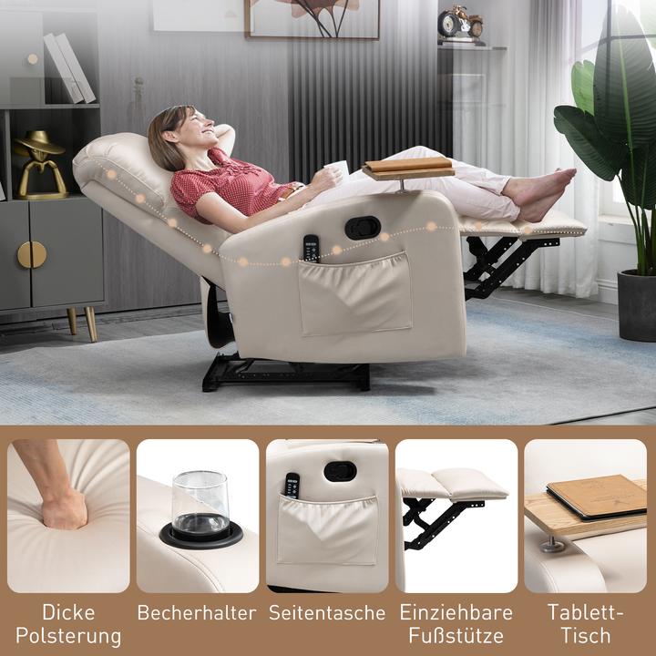 Actual product image Homcom Massagesessel Stahl, Mikrofaserstoff Beige