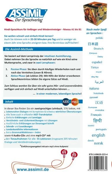 Actual product image Hindi ohne Mühe - Audio-Plus-Sprachkurs - Niveau A1-B1 (German, ASSiMiL GmbH, 2010)