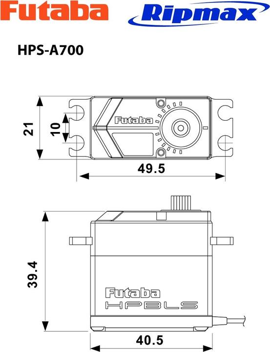 Produktbild Futaba Servo HPS A700 Air 0,12s/74,0kg