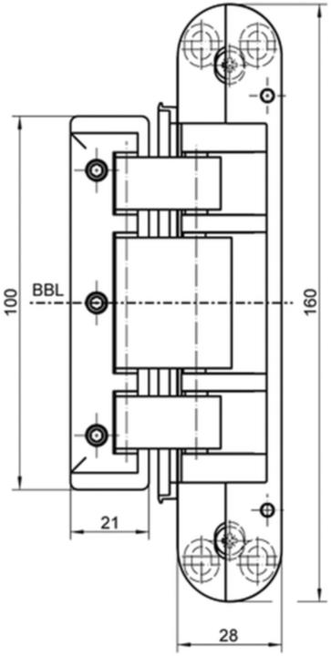 Produktbild Simonswerk Objektbänder TECTUS Glas TEG 310 2D