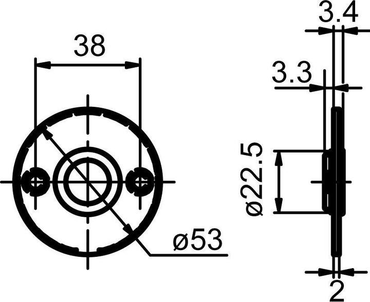 Produktbild Glutz Piatto Schlüsselrosette 51031 innen (Türrosette)