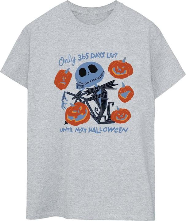 Actual product image The Nightmare Before Christmas Womens/Ladies Only 365 Days Left Until Next Halloween Boyfriend T-Shirt (S)