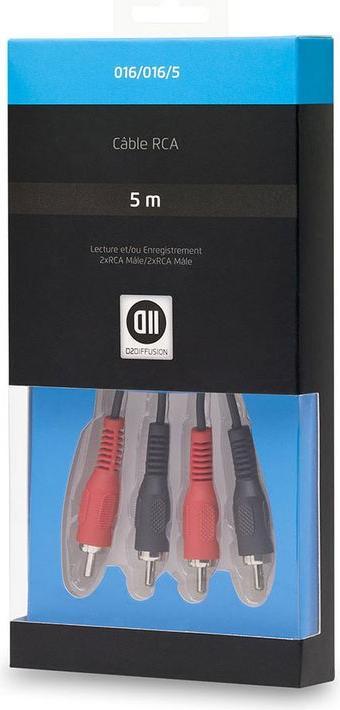 Image du produit D2 Diffusion C ble 2 RCA m le 5m (5 m, Câbles Cinch)