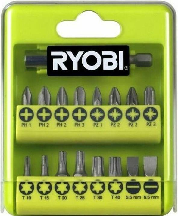 Image du produit Ryobi Jeu d'embouts 17 pièces RAK17SD 51320 (Cruciforme Phillips PH, Cruciforme Pozidriv PZ, Fente de vis)