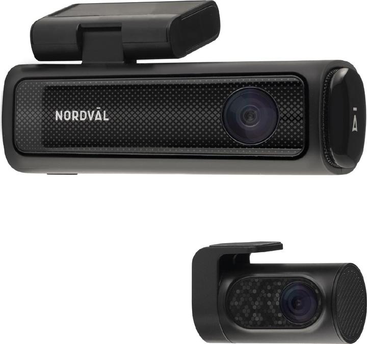 Nordväl DC202-2CH 4K Dashcam + WiFi + GPS + Parkeermodus + 64GB (WLAN, GPS-Empfänger, 4K)