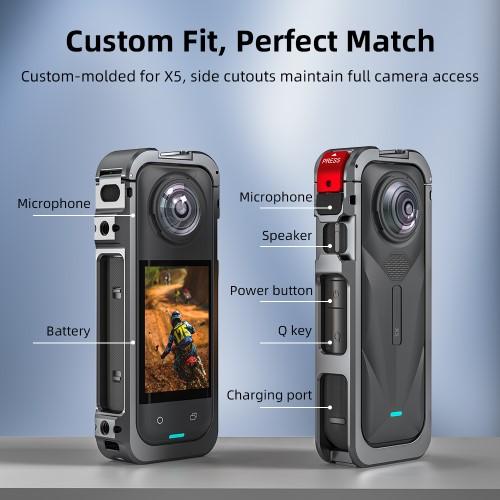 Actual product image Flymile Insta360 X5 Frame Extreme Aluminium Halterung