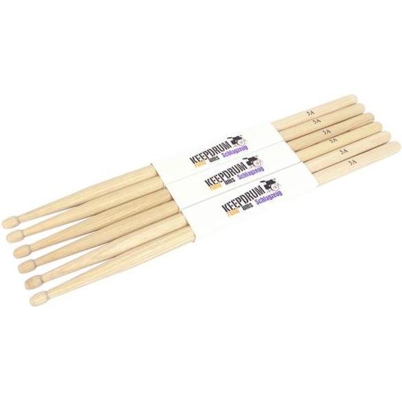 Thumbnail - keepdrum 5A Hickory Drumsticks 3 Paar mit Stickbag, Drumsticks + Schlägel, Braun