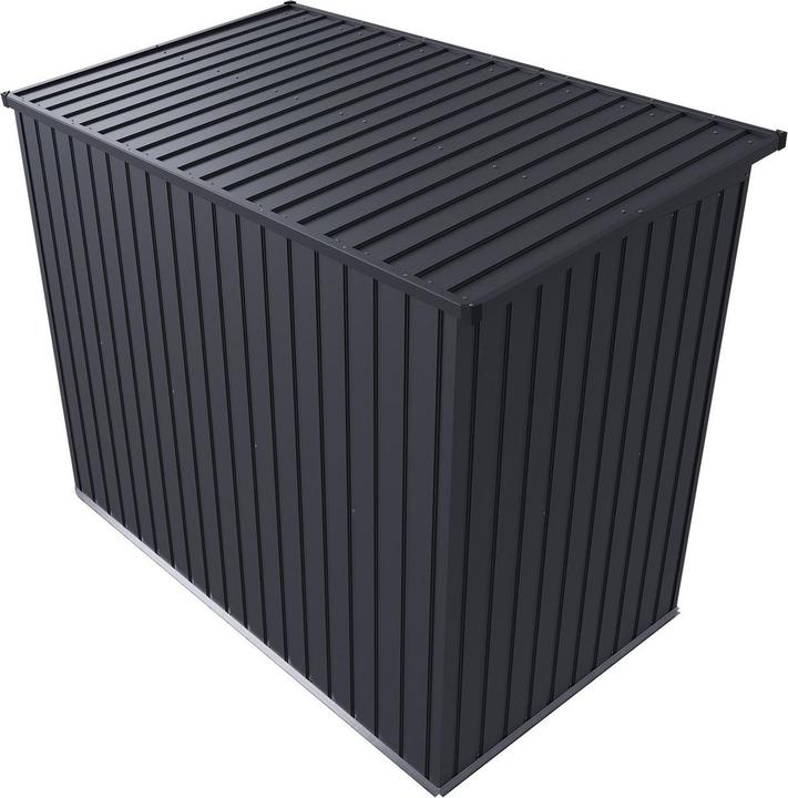 Actual product image Juskys Metall Geräteschuppen Gerätehaus M mit Pultdach - Dunkelgrau