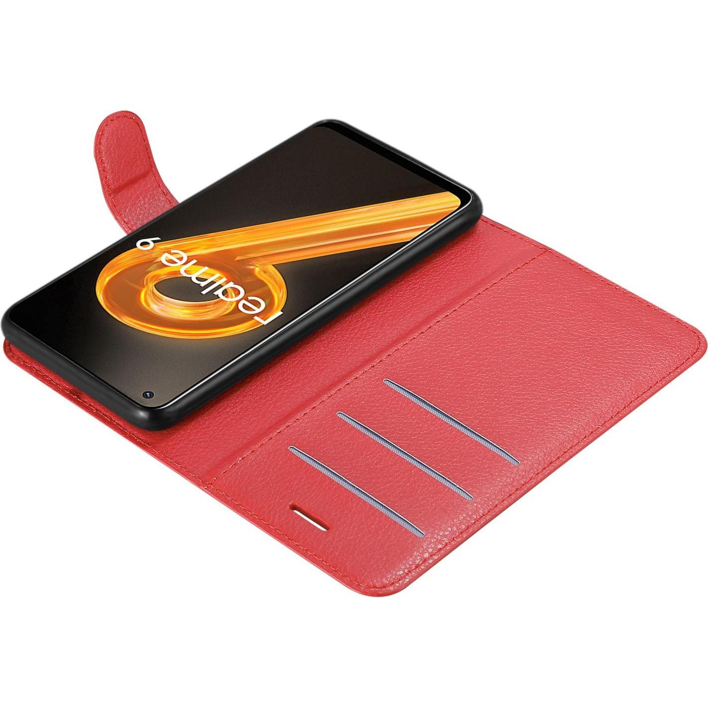 Thumbnail - Cadorabo Book Stand Hülle für Realme 9 4G / 9 PRO+ (Realme 9 Pro Plus, Realme 9 4G), Smartphone Hülle, Rot