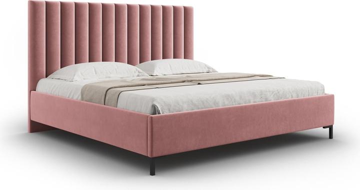 Image du produit Micadoni Lit Coffre en Velours Avec Tête de Lit, "Allison", 220x150x130Fabriqué en Europe (140 x 200)