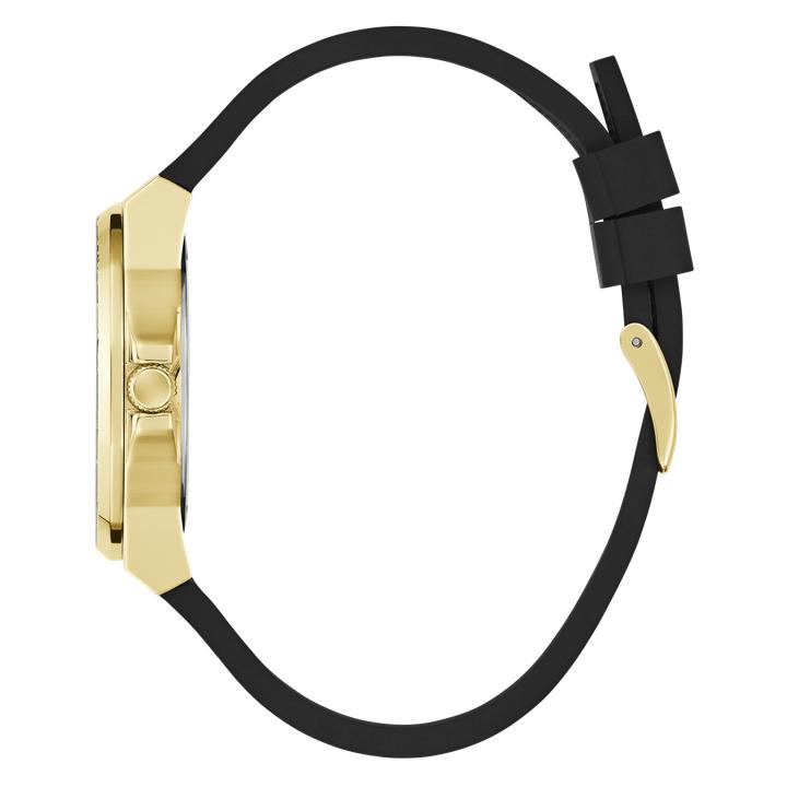 Actual product image Guess P GLD CS W/ FLORAL TR / SUN BLK DIGITAL PRINT DL / BLK FLORAL SILICONE STRP Wristwatch (38 mm)