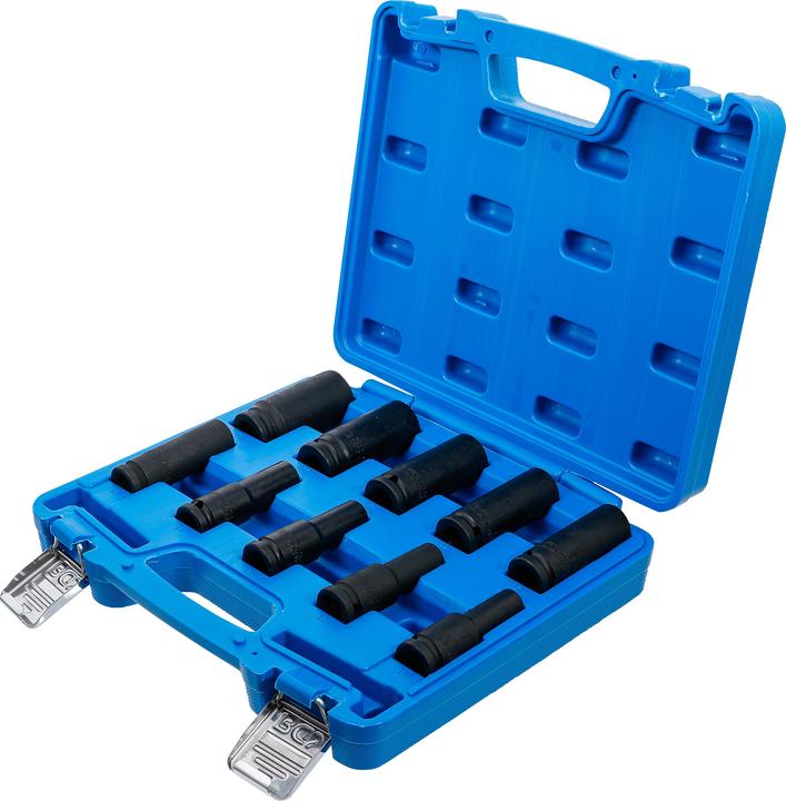 Actual product image BGS Impact Socket Set, Hexagon, deep 12.5 mm (1/2") Drive 10 - 24 mm 10 pcs. (10 mm)