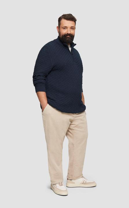 Produktbild S.Oliver Strickpullover Strukturierter Pullover mit Half-Zip (5XL)
