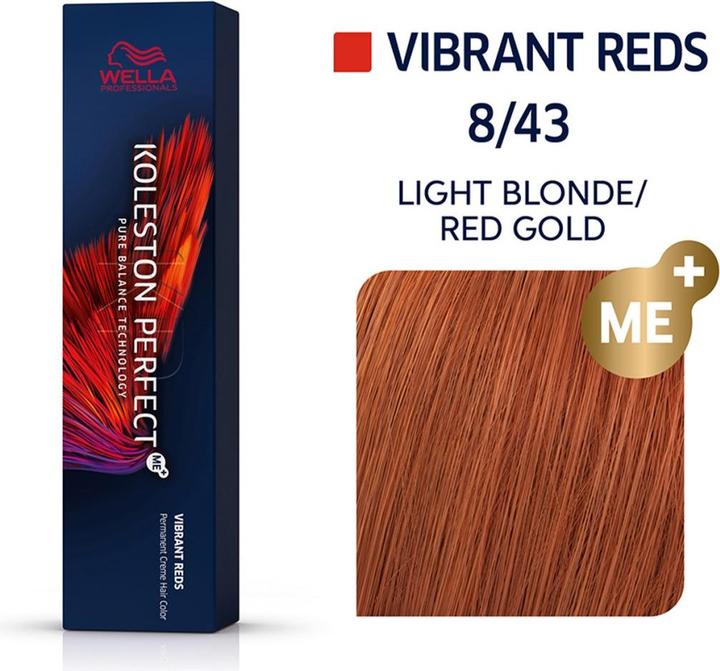 Image du produit Wella Koleston Vibrant Reds (8/43 Blond clair Rouge-Or Rouge-Or)