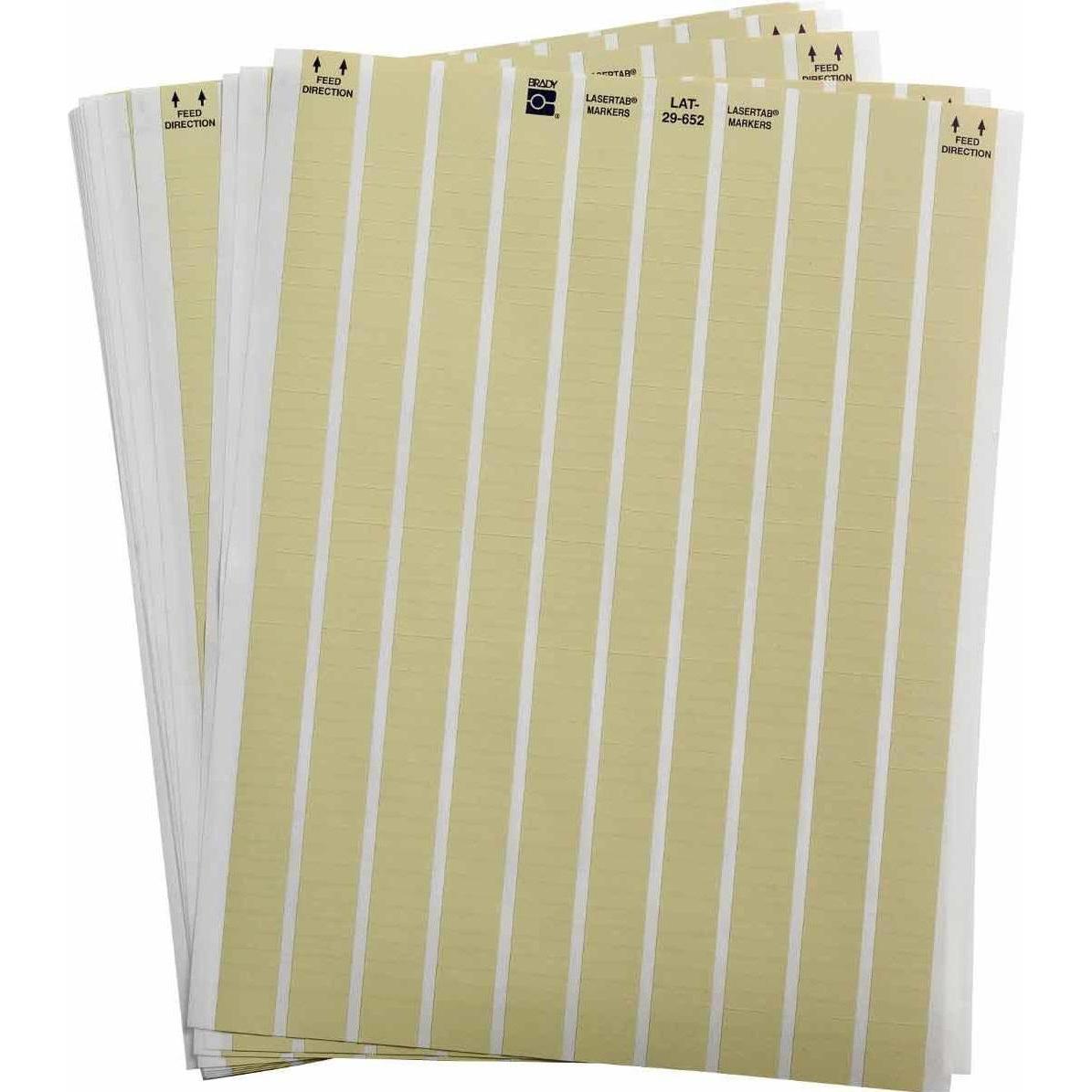 Brady LAT-29-652-10, Polyimid, matt, Beige, 16.51 x 5.08 mm, dauerhaft klebend, US-Letter, 10-bahn (LAT-29-652-10)