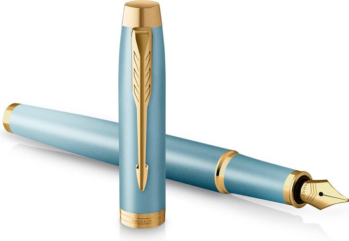 Image du produit Parker Pen Stylo Plume Parker IM Writing Rituals, corps vert avec dégradé, attributs dorés, stylo plume (Bleu, Or, Vert, 1x)