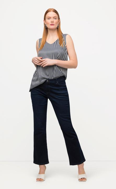 Image du produit Ulla Popken Jean en denim foncé, coupe 5 poches, taille élastique (54)
