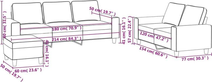 Actual product image vidaXL Give (3-seater)