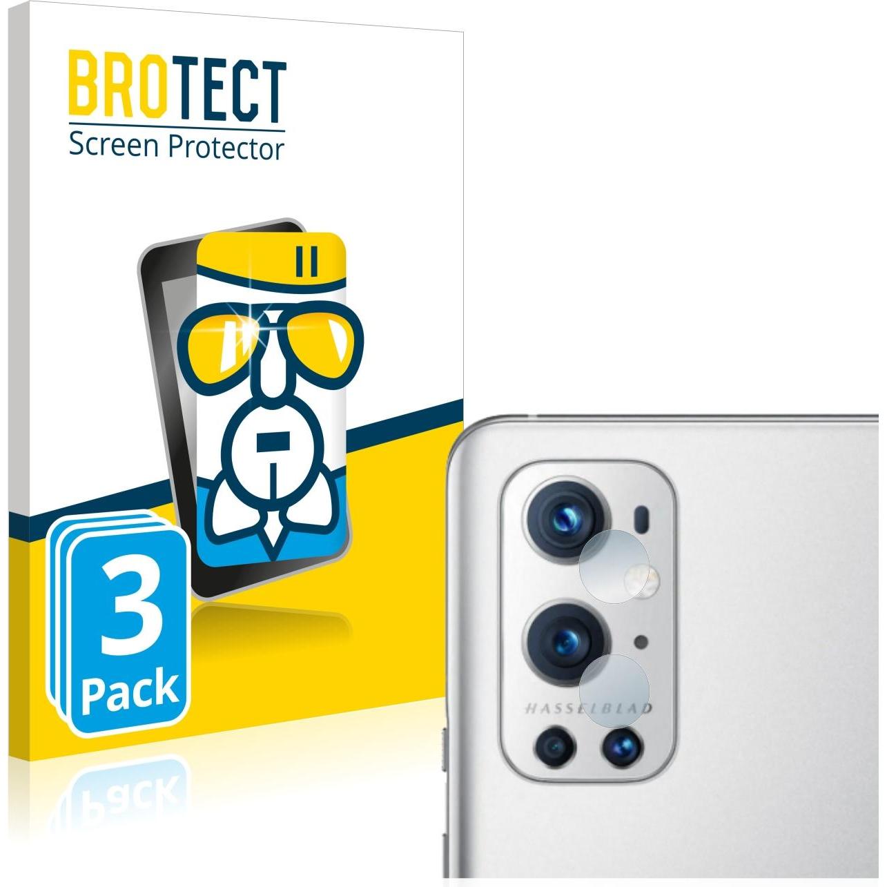 BROTECT AirGlass Panzerglasfolie (3 Stück, OnePlus 9 Pro), Smartphone Schutzfolie, Transparent