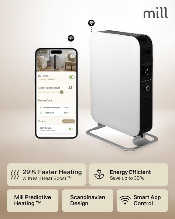 Image du produit Mill Gentle Air WiFi oil filled radiator - 2000W (2000 W)