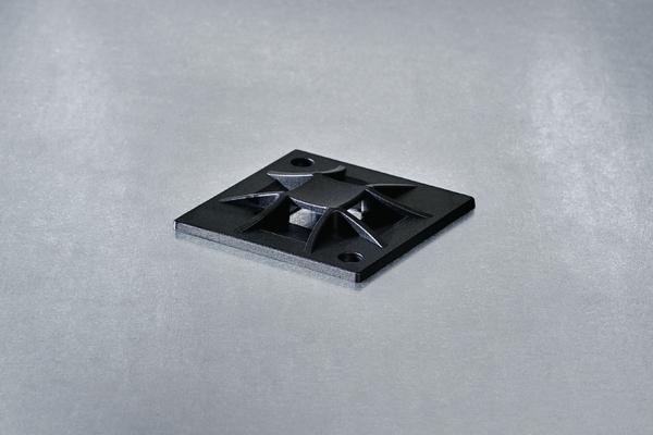 Produktbild Don Quichotte Klebesockel 20x20mm schwarz (Klettkabelbinder, 20 mm, 100 Stk.)