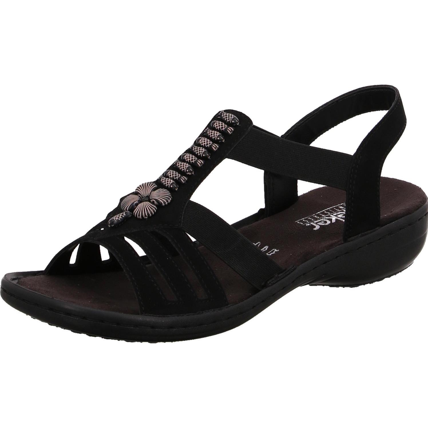 Rieker, Damen, Sandalen, Sandalen/Sandaletten, Schwarz, (38)