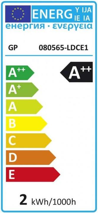 Energy Label GP Lighting Filament (E14, 2 W, 100 lm, 1 x, G)