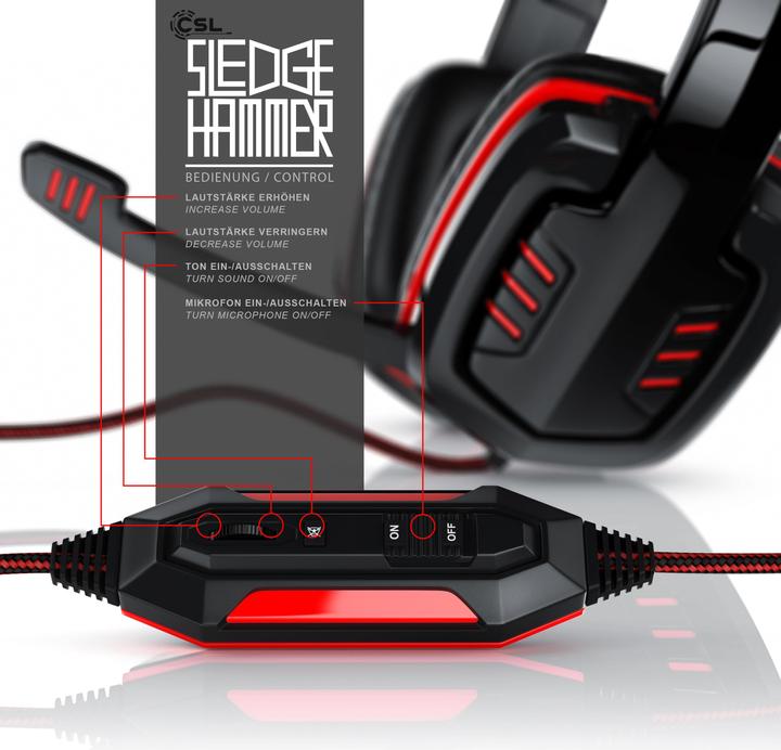 Produktbild CSL Sledgehammer 7.1 USB Gaming Headset (Kabelgebunden)