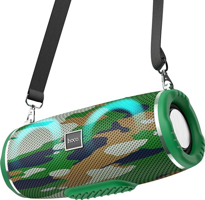 Produktbild Hoco - Wireless Speaker Sports (HC12) - Bluetooth 5.0, Shoulder Strap, 10W - Camouflage Green (2 h, Netzbetrieb)