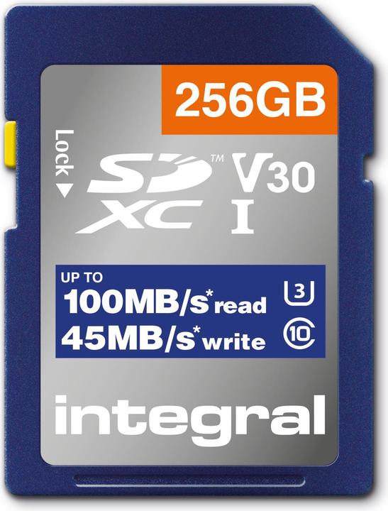 Immagine prodotto INSDX256G-100V30 256GB SD CARD SDXC UHS-1 U3 CL10 V30 FINO A 100MB IN LETTURA 45MB IN SCRITTURA (256 GB, SDXC, U3, UHS-I)