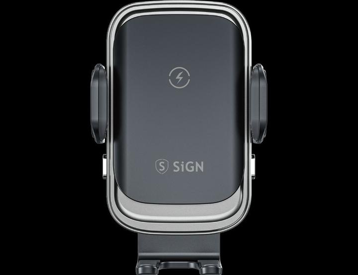 Actual product image SIGN Car Mobile Holder with Wireless Charging, 15W - Black