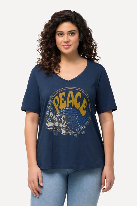 Produktbild Ulla Popken T-Shirt, Pailletten, Classic, V-Ausschnitt, Halbarm (46, 48)