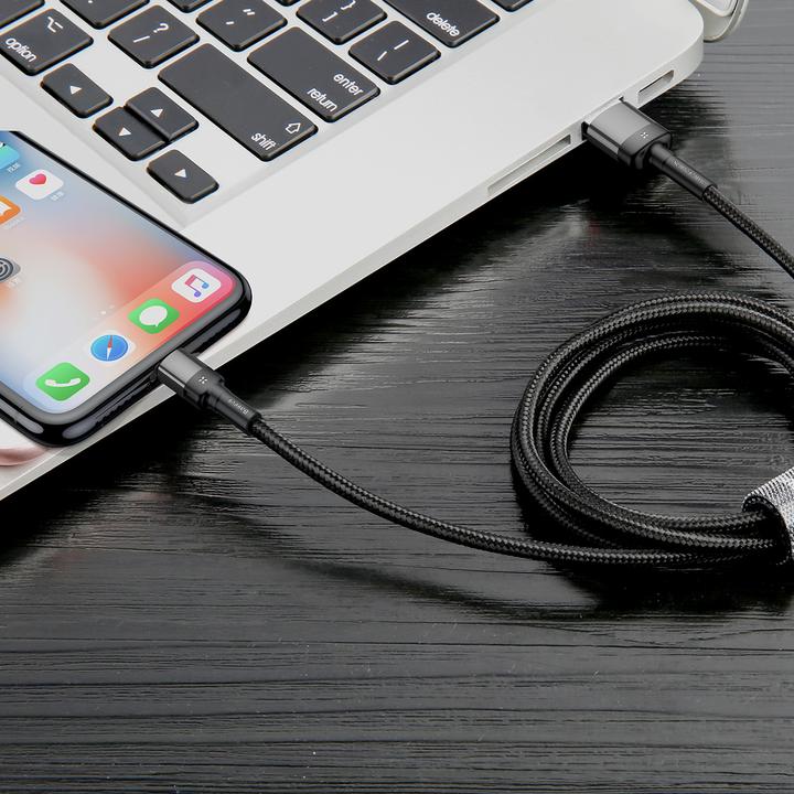Produktbild Baseus Cafule Cablespecial editionUSB For iP 1.5A 2M Grey+Black (2 m)
