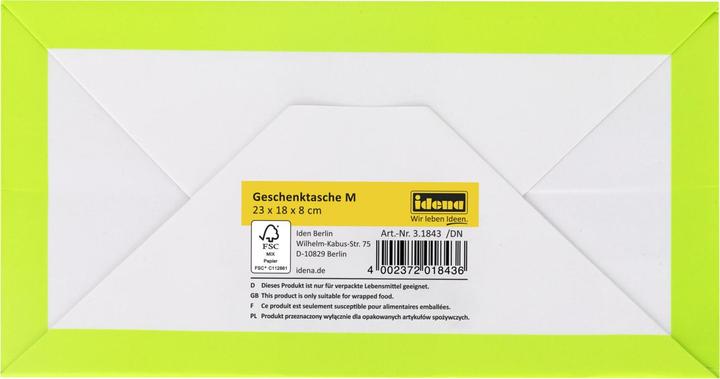 Energie-Label Idena Geschenkt. FSC-Mix 4 Farb.sort., M 23x18x8cm (1x)